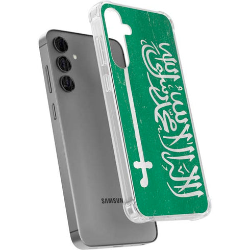 Saudi Arabia Flag Distressed Galaxy S24 Plus Clear Case